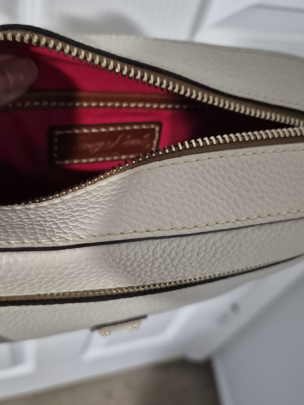Dooney & Bourke Pebble Leather Crossbody Bag in Cream - Picture 6 of 6